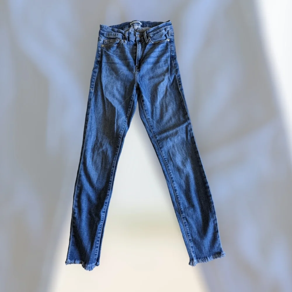 Good American Good Waist Fray Hem Jeans